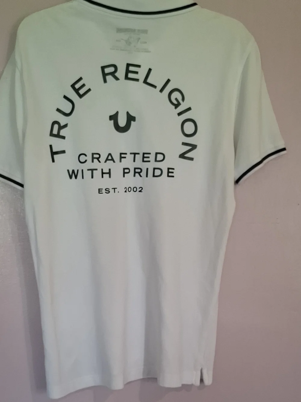 True Religion White Polo with Black Trim